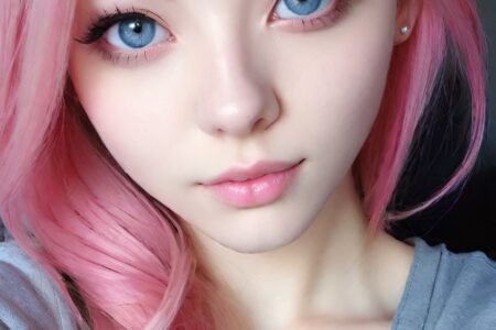 AI girl with pink hair wallpaper