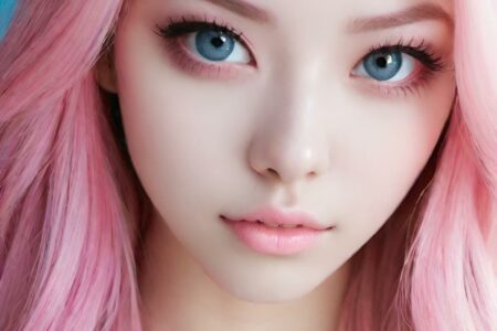 AI girl with pink hair wallpaper