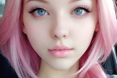 AI girl with pink hair wallpaper