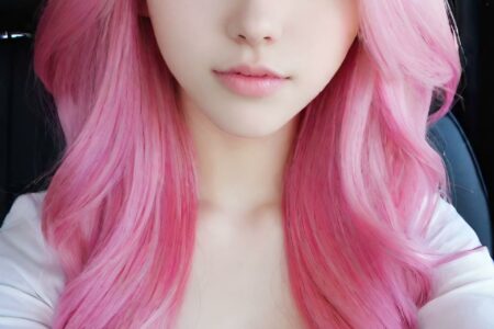 AI girl with pink hair wallpaper