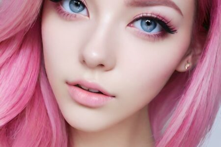 AI girl with pink hair wallpaper