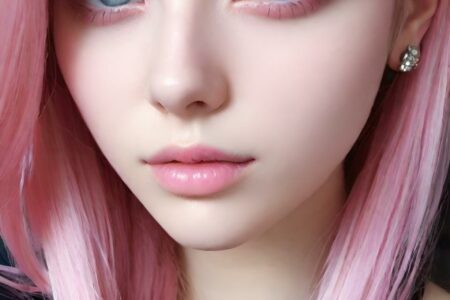 AI girl with pink hair wallpaper