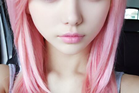 AI girl with pink hair wallpaper