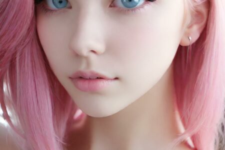 AI girl with pink hair wallpaper