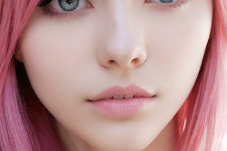 AI girl with pink hair wallpaper