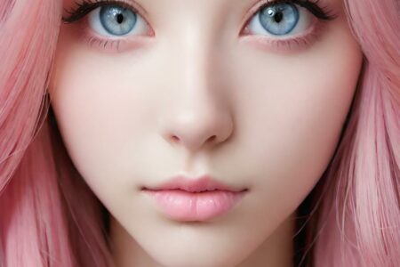 AI girl with pink hair wallpaper