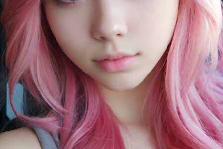 AI girl with pink hair wallpaper