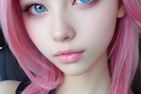 AI girl with pink hair wallpaper