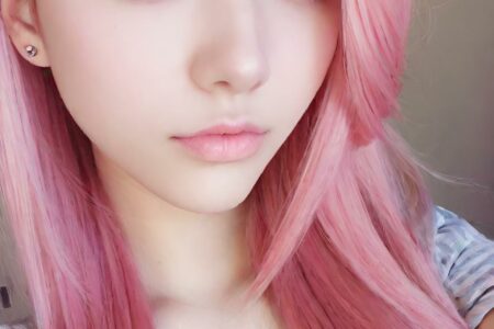 AI girl with pink hair wallpaper