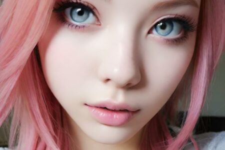 AI girl with pink hair wallpaper