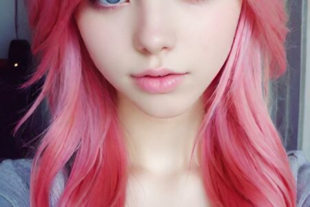 AI girl with pink hair wallpaper