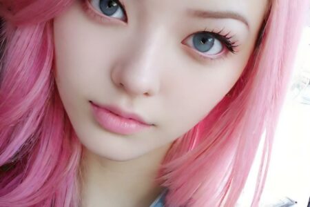 AI girl with pink hair wallpaper