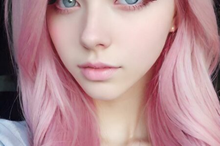 AI girl with pink hair wallpaper