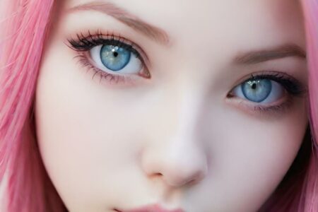 AI girl with pink hair wallpaper