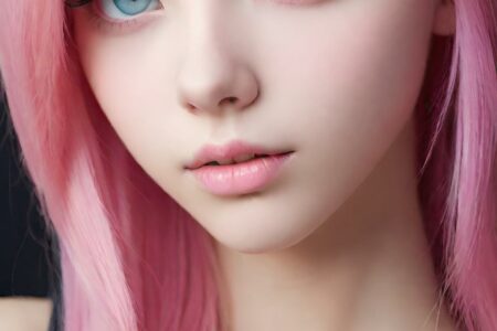 AI girl with pink hair wallpaper
