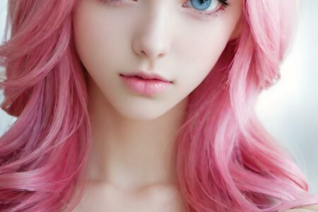 AI girl with pink hair wallpaper