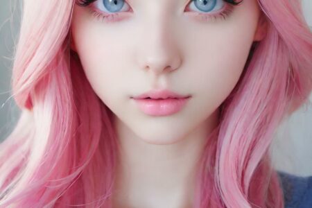 AI girl with pink hair wallpaper