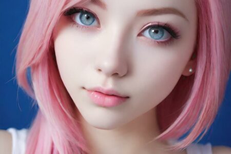 AI girl with pink hair wallpaper