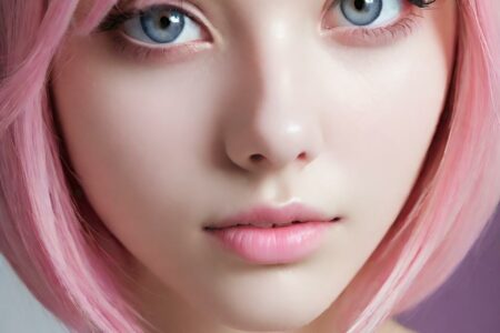 AI girl with pink hair wallpaper