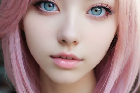 AI girl with pink hair wallpaper