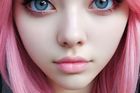 AI girl with pink hair wallpaper