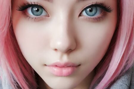 AI girl with pink hair wallpaper