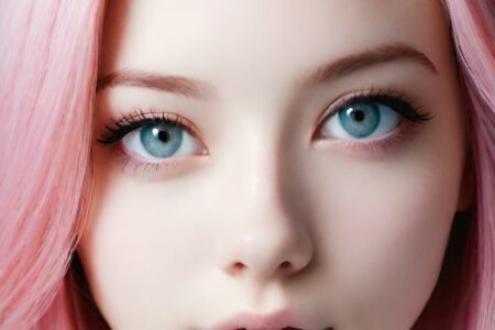 AI girl with pink hair wallpaper