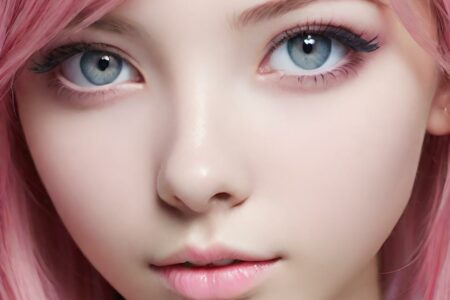 AI girl with pink hair wallpaper