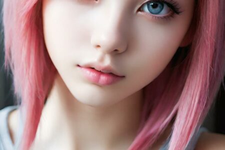 AI girl with pink hair wallpaper