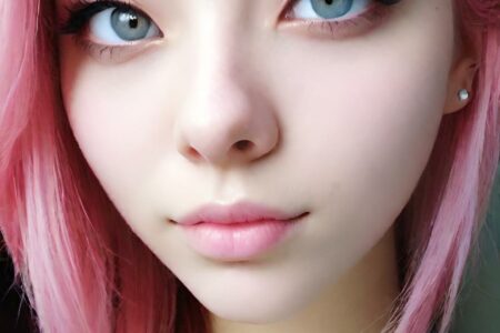 AI girl with pink hair wallpaper