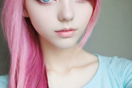 AI girl with pink hair wallpaper