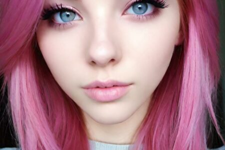 AI girl with pink hair wallpaper