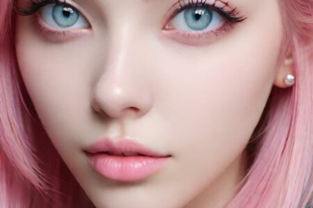 AI girl with pink hair wallpaper