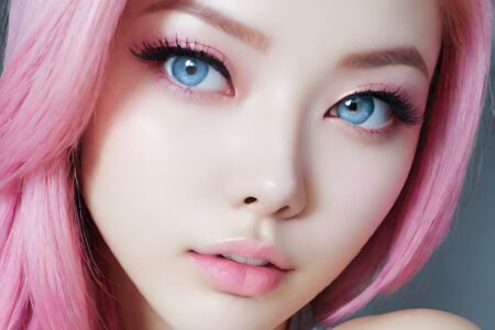 AI girl with pink hair wallpaper