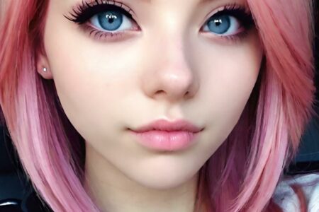 AI girl with pink hair wallpaper