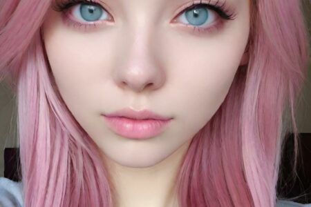 AI girl with pink hair wallpaper
