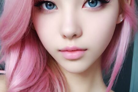 AI girl with pink hair wallpaper