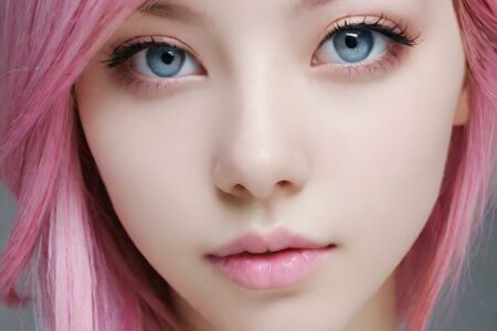 AI girl with pink hair wallpaper