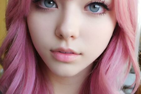 AI girl with pink hair wallpaper