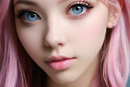 AI girl with pink hair wallpaper