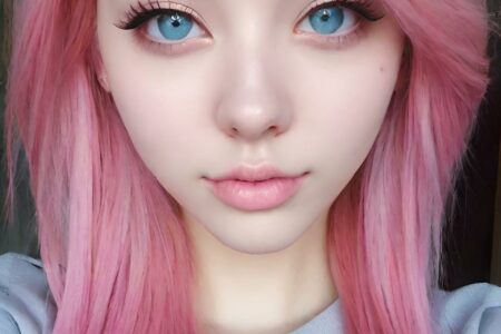 AI girl with pink hair wallpaper
