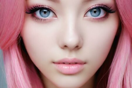 AI girl with pink hair wallpaper