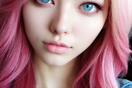 AI girl with pink hair wallpaper