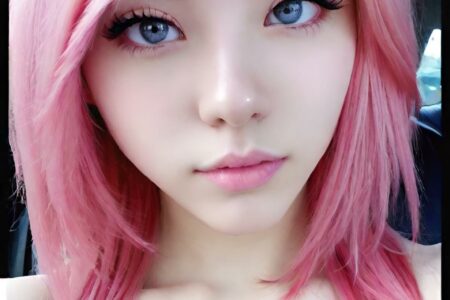 AI girl with pink hair wallpaper