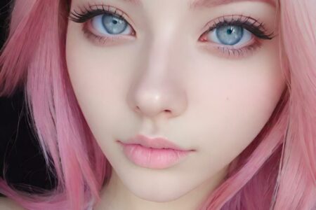 AI girl with pink hair wallpaper