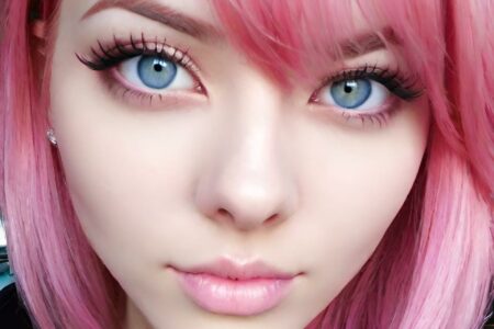 AI girl with pink hair wallpaper