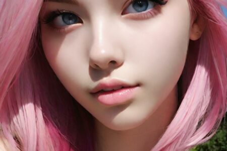 AI girl with pink hair wallpaper