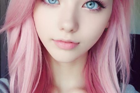 AI girl with pink hair wallpaper