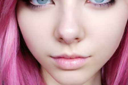 AI girl with pink hair wallpaper