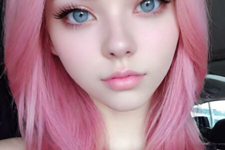 AI girl with pink hair wallpaper